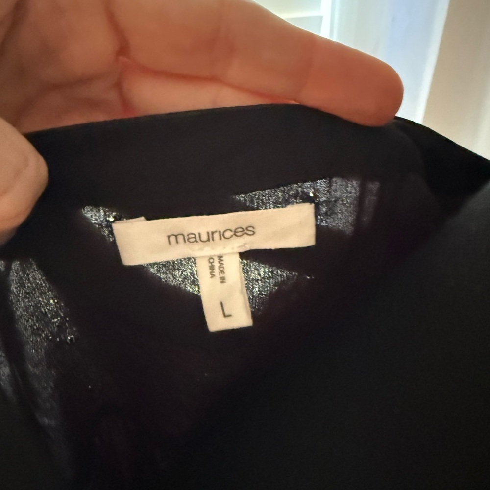 Maurices Elegant Black V-Neck Blouse - Picture 3 of 3
